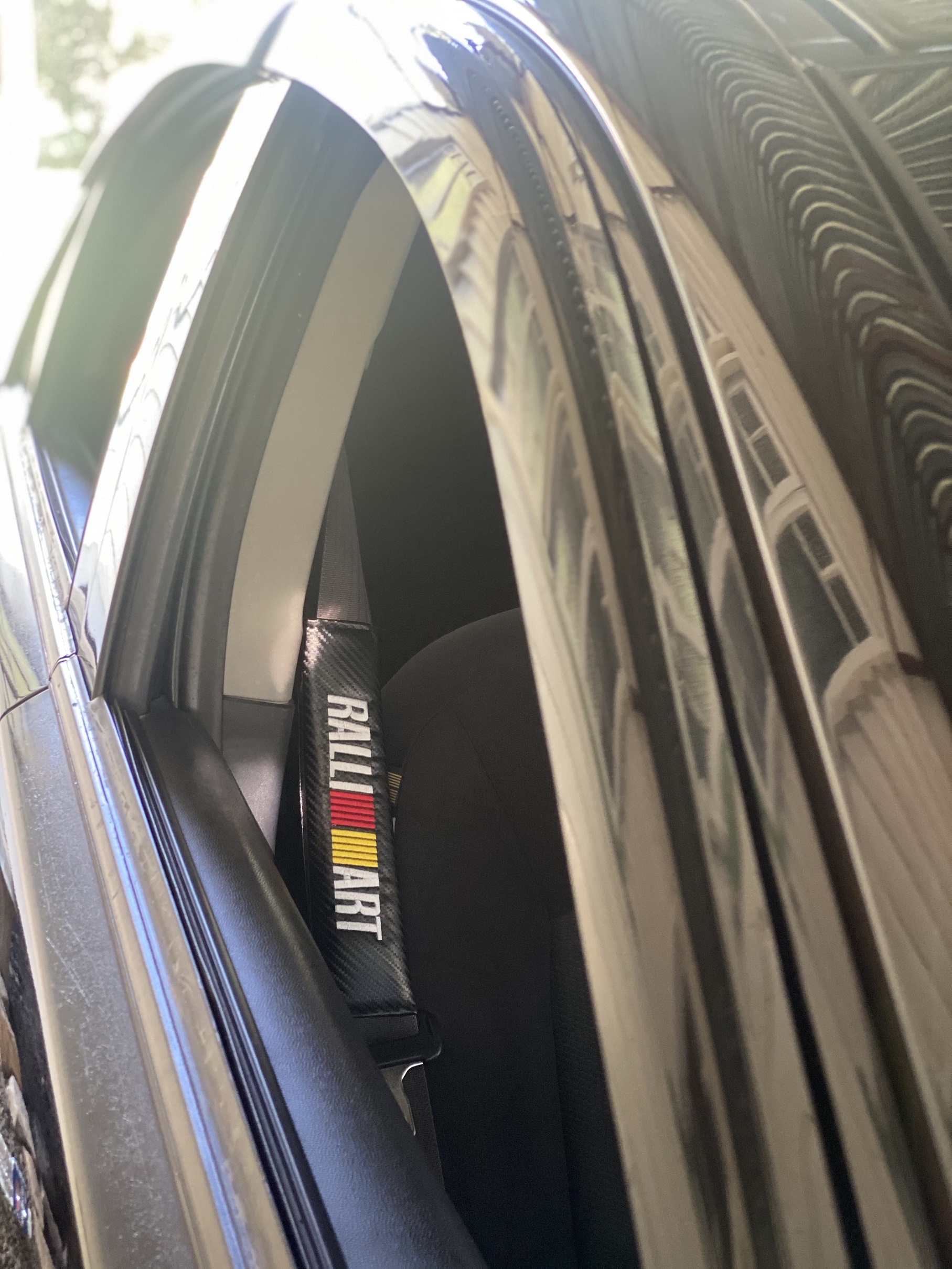 Ralliart seat sales belt pads